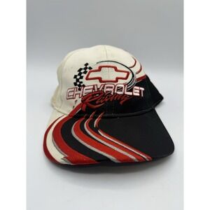 VTG Chevrolet Racing Snapback Hat The Game White‎ Black Red NASCAR Cotton Cap
